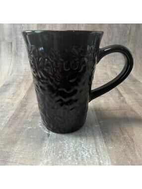 Kahlua Liqueur Coffee Cup Brown Embossed Logo 4 5/8" Tall Mug